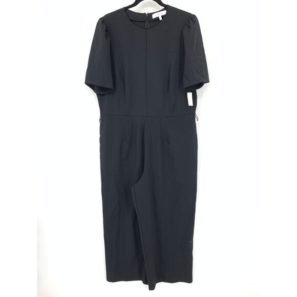 Lark & Ro Pants - Lark & Ro Short Sleeve Wide Leg Jumpsuit Womens Size 16 Solid Black NEW *NO BELT